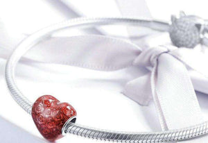 Pandora Compatible 925 sterling silver Red Rose Flower in Heart Shape Charm From CharmSA Image 3