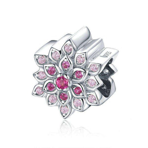 Pandora Compatible 925 sterling silver Luminous Red Lotus Flower Charm From CharmSA Image 1
