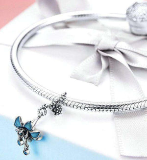 Pandora Compatible 925 sterling silver Blue Enamel Flower Charm From CharmSA Image 2
