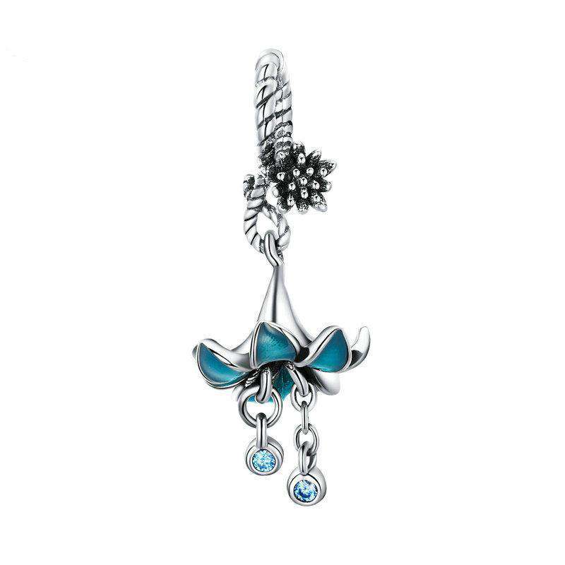 CharmSA Blue Blossom Dangle Charm | Fits Pandora Bracelets
