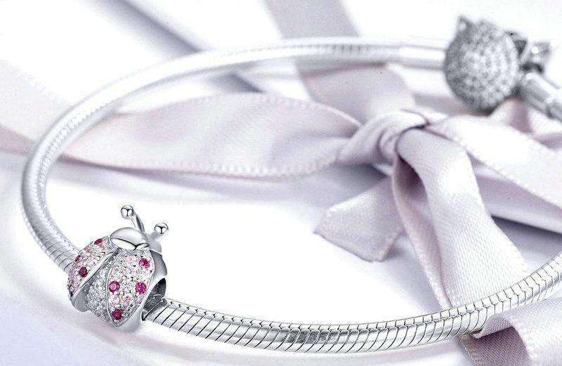 Pandora Compatible 925 sterling silver Ladybug Pink CZ Insect Charm From CharmSA Image 3