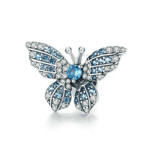 Pandora Compatible 925 sterling silver Blue CZ Butterfly Charm From CharmSA Image 1