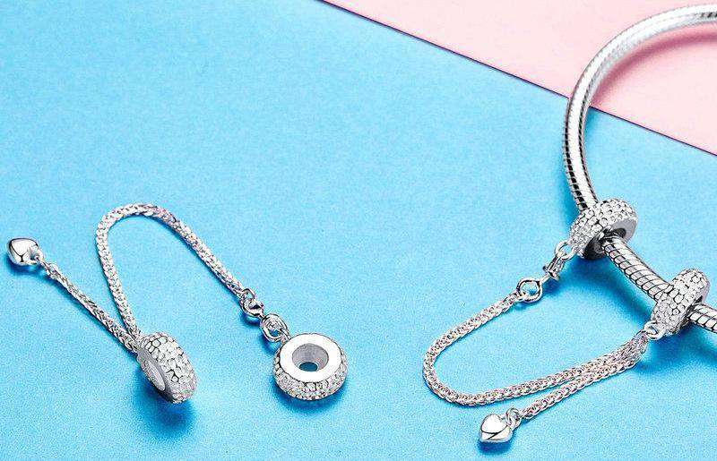 Pandora Compatible Dangling Heart Safety Chain for only R 404.00 from  CharmSA Quality 925 Sterling Silver jewellery CSAC1112