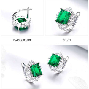Green Square Zircon Stud Earrings From CharmSA Image 2