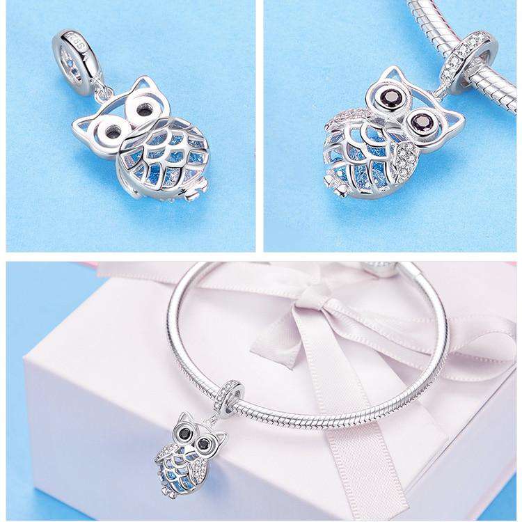 Pandora Compatible 925 sterling silver Crystal Owl CZ Animal Dangle Charm From CharmSA Image 2