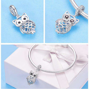 Pandora Compatible 925 sterling silver Crystal Owl CZ Animal Dangle Charm From CharmSA Image 2