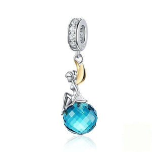Pandora Compatible 925 sterling silver Elf Planet Blue Dangle Charm From CharmSA Image 1