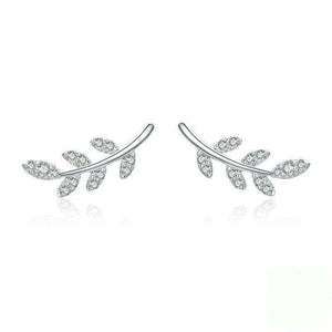 Spring Leaf Clear CZ Stud Earrings From CharmSA Image 1