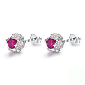 Tulip Flower Buds Pink CZ Stud Earrings From CharmSA Image 1