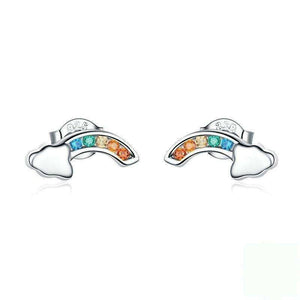Colorful Rainbow and Cloud Stud Earrings From CharmSA Image 1