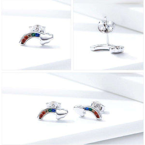 Colorful Rainbow and Cloud Stud Earrings From CharmSA Image 2