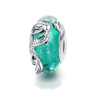 Pandora Compatible 925 sterling silver Mermaid Sea Blue Glass Charm From CharmSA Image 1