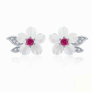 Pure Shell Leaf Flower Stud Earrings From CharmSA Image 1
