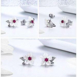 Pure Shell Leaf Flower Stud Earrings From CharmSA Image 2