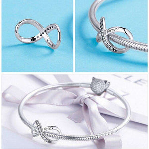 Pandora Compatible 925 sterling silver Infinity Love Forever Clear CZ Charm From CharmSA Image 2