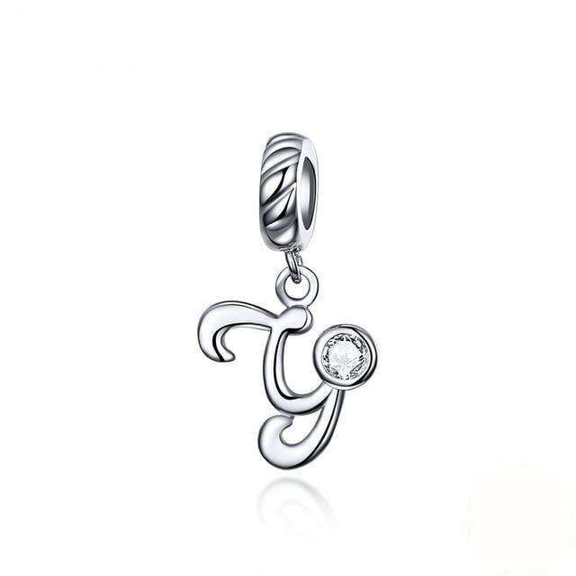 Pandora Compatible 925 sterling silver Alphabet A to Z Dangle Charm From CharmSA Image 32