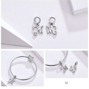 Pandora Compatible 925 sterling silver Alphabet A to Z Dangle Charm From CharmSA Image 2