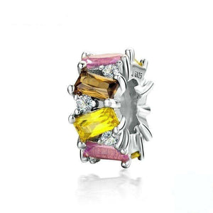 Pandora Compatible 925 sterling silver Multicolored CZ Stopper Spacer From CharmSA Image 1