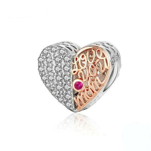 Pandora Compatible 925 sterling silver Bio Color Heart-shape MOM Charm From CharmSA Image 1