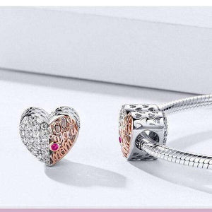 Pandora Compatible 925 sterling silver Bio Color Heart-shape MOM Charm From CharmSA Image 3