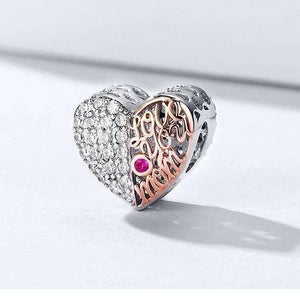 Pandora Compatible 925 sterling silver Bio Color Heart-shape MOM Charm From CharmSA Image 2