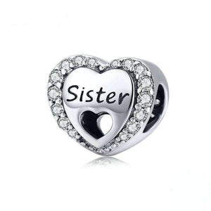 Pandora Compatible 925 sterling silver Heart Shape Love Sister Charm From CharmSA Image 1