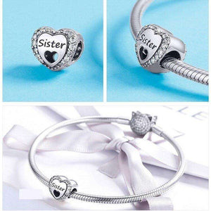 Pandora Compatible 925 sterling silver Heart Shape Love Sister Charm From CharmSA Image 2