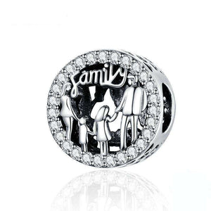 Pandora Compatible 925 sterling silver Family of Four Round Charm From CharmSA Image 1