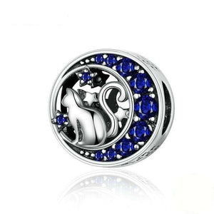 Pandora Compatible 925 sterling silver Blue Moon Naughty Cat Charm From CharmSA Image 1