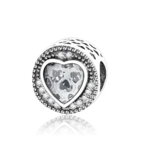 Vintage Clear Heart Charm | CZ